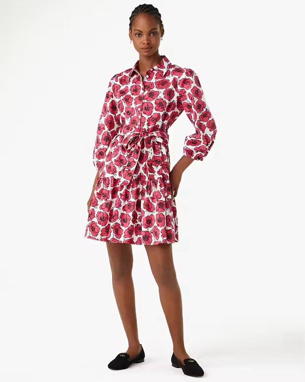 Kate Spade Poppy Toss Shirtdress Floral Preppy Pockets Resort Chic Womens Small